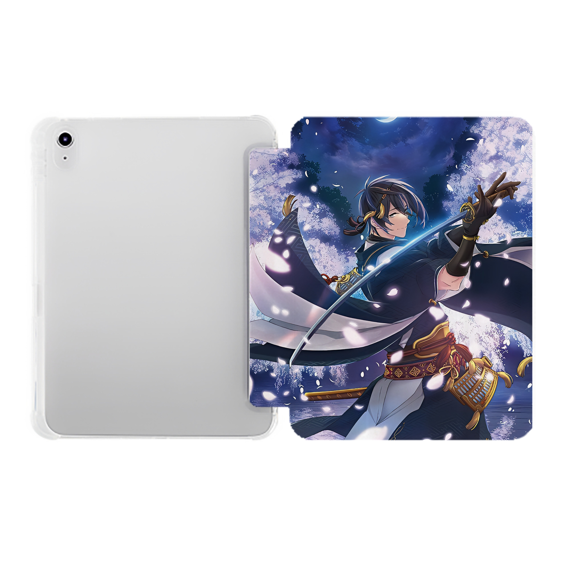 （画像用） 刀剣乱舞 Touken Ranbu IPad ケース ペン収納付き 三つ折りスタンド PUレザー×シリコン 対応機種9.5/10.5/10.9インチ